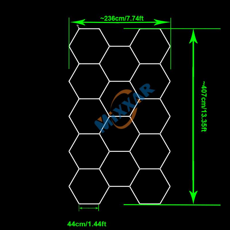 ZK20 110V-240 Honeycomb Hexagon Ceiling Lamp Car Lighting for Garage Hexagon Led Light for Auto Detailing Wash Beauty Station