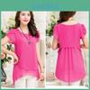 New Fashion Women's Loose Casual Chiffon Summer Short Sleeve T-shirt Blouse Elegant And Breezy
