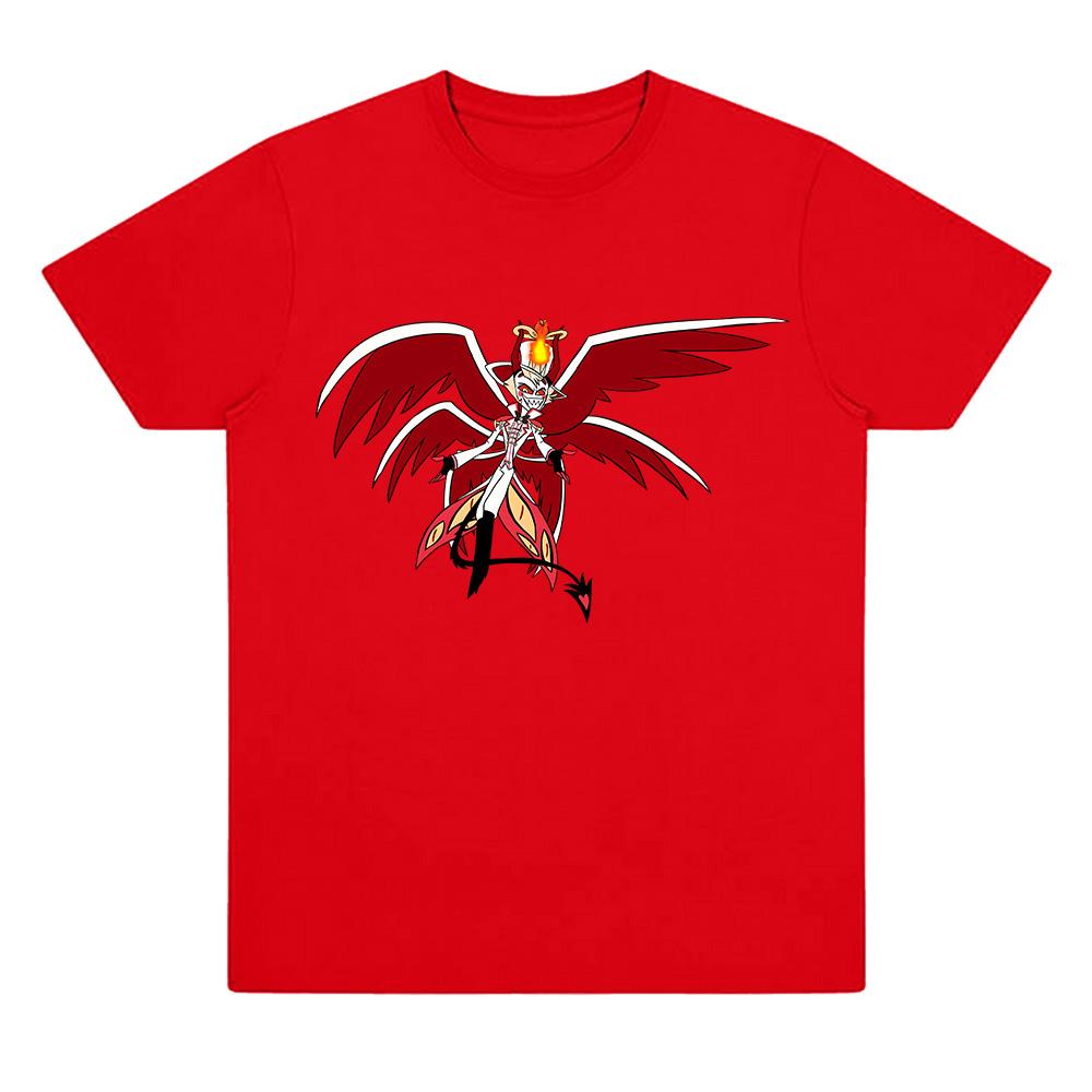 

Lucifer HazbinHotel Футболка Lucifer Модний Подарунок для Фанатів Одяг Високоякісна Бавовна М яка Дихаюча Футболки Жінки Чоловіки Y2K Футболка XS червоний