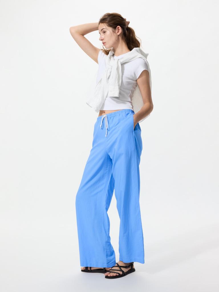 Uniqlo Women Linen Blend Easy Pants Long Length