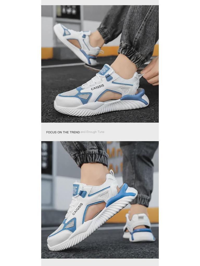 2024 Men's Summer Outdoor Sandals: Dual-Purpose Hollow Toe Slippers for Driving, Sports, and Beach