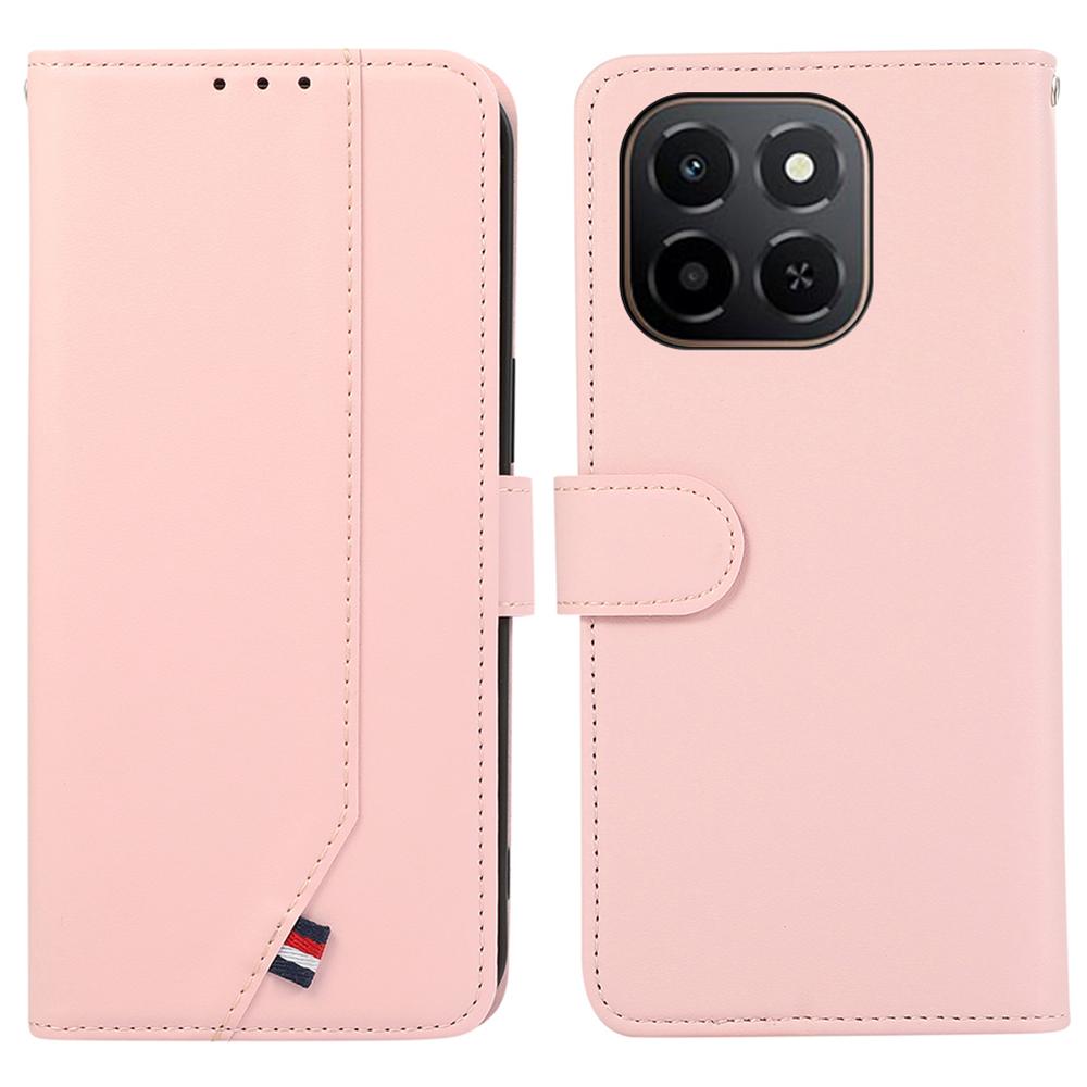 

For Honor X6c 4G Case RFID Blocking Flip Leather Phone Cover Pink