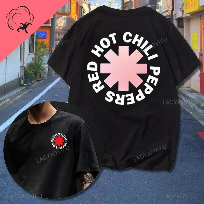 Camiseta para Hombre Red Hot Chili Peppers Estampada Camisetas de Algodón de Dibujos Animados para Hombre Moda de Verano Camisetas de Manga Corta Camiseta Hipster Harajuku