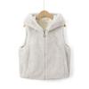 European Beautiful Women's Autumn and Winter Imitation Fur Jacket Fur Integrated Hooded Vest Loose Foreign Trade Loose Casual Vest