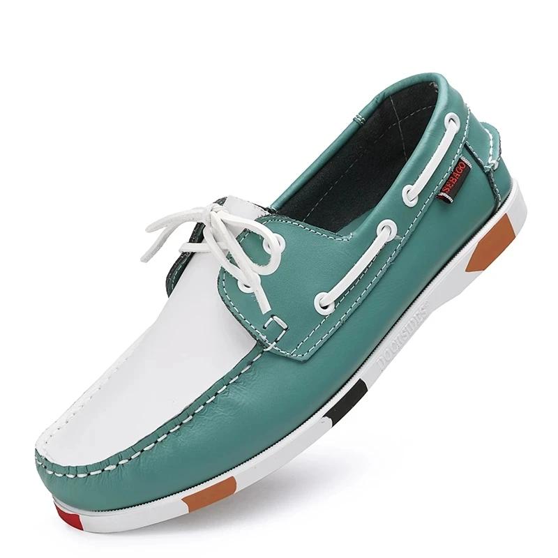 Loafers Shoes for Men Genuine Leather Driving Shoes Retro Fashion Docksides Boat Shoes Classic Men Designer Flat Shoe Big Size