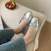 Fashion SUOJIALUN 2025 Spring New Women Flat Shoes Flat Shoes Round Toe Slip On Ladies Casual Loafer Shoes Flat Soft Sole Fashion Baller
