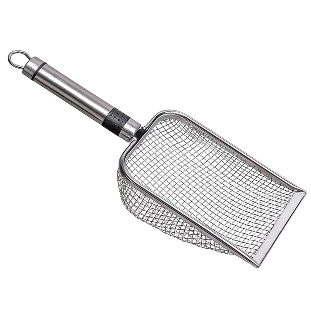 Large Cat Litter Scoops Metal Scoops for Kitten Litter Box Hollow Poop Sifter Deep Shovel Durable Litter Box Cleaner