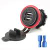 Waterproof DC 2.A Motorcycle Boat Car Dual USB Charger LED Power Adapter For Mobile Phone Tablet