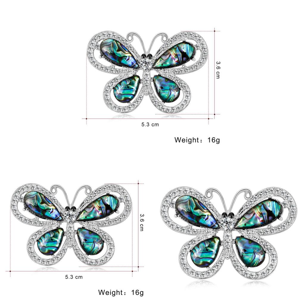 Fashion Butterfly Brooch With Natural Abalone Shell For Women Gift And Casual Wear