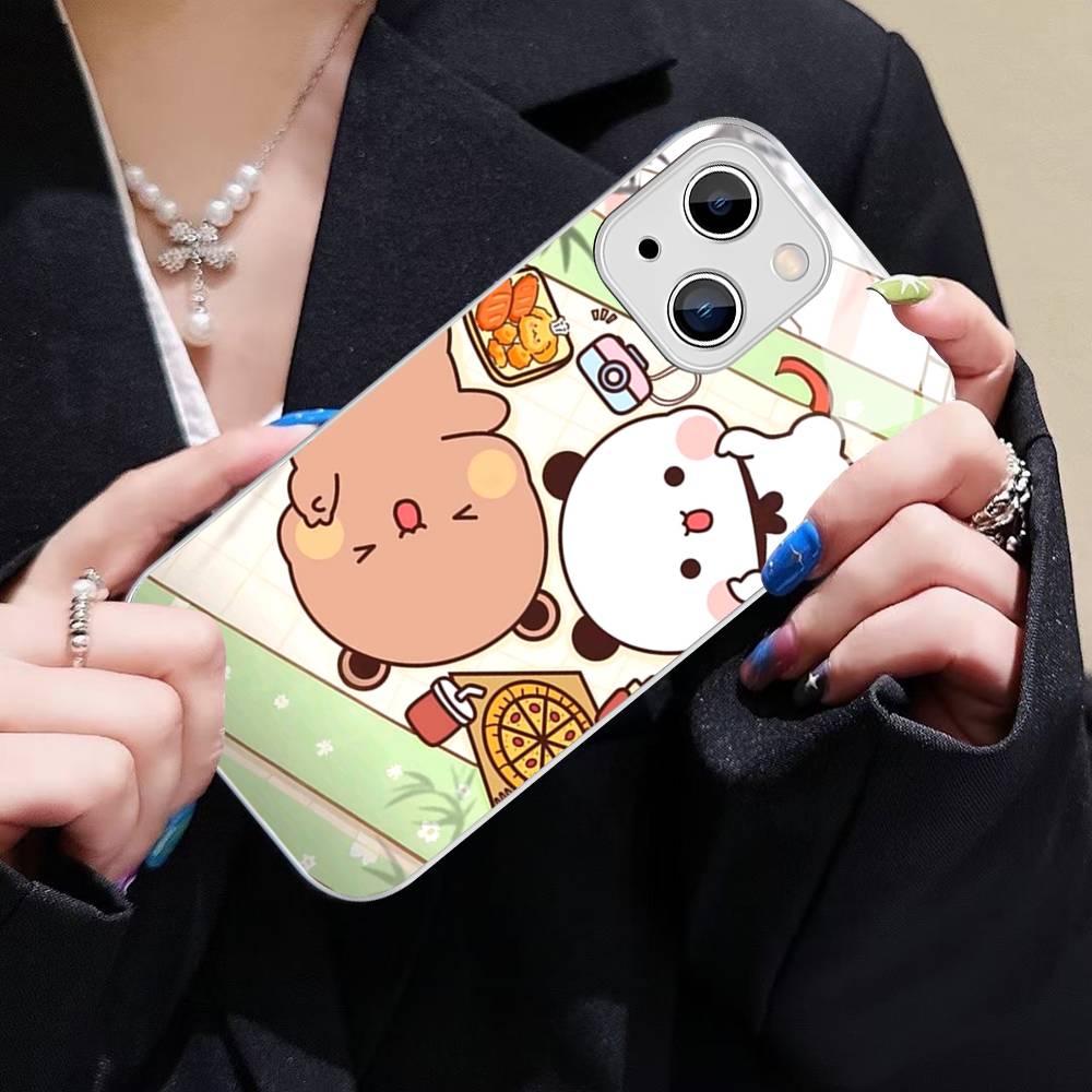 Character Bubu And Dudu For IPhone 14 13 12 Mini 11 Pro XS Max X XR 14 Plus Tempered Glass Cover