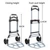 Folding Aluminum Hand Truck Dolly Cart 150KG Capacity Heavy Duty Two-Wheeled TPR Wheels Industrial Cargo Handling Storage