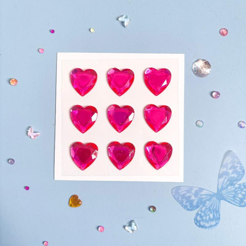 3D Heart Diamond Sticker Crystal Diy Handmade Material Desktop Decoration Phone Case Camera Kawaii Stickers Cup Laptop Decor