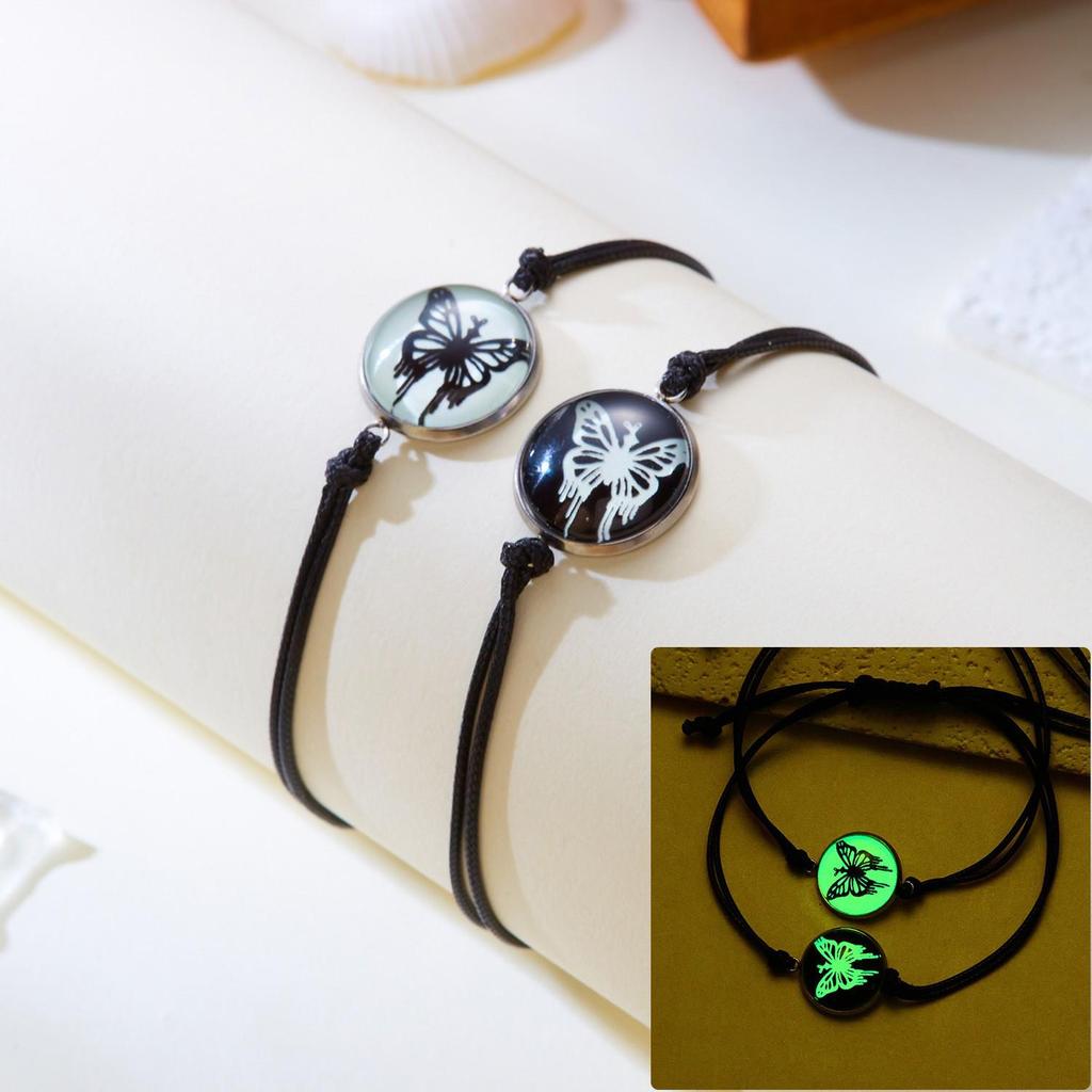 Sun and Moon Luminous Couple Bracelet - Handmade Woven Design