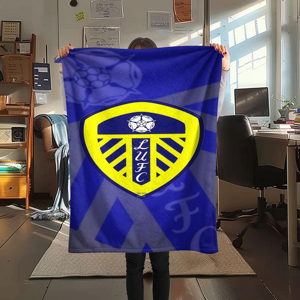 1pz Coperta in Flanella con Fantasia Leeds United Adatta a Tutte le Stagioni per Arredamento Casa Calore e Comfort Regali Regalo Festivo