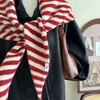 Wool Blend Stripe Triangle Neck Gaiter - Versatile, Warm, Soft Women's Scarf