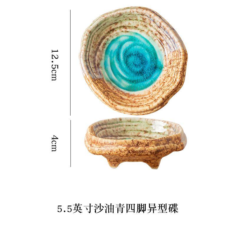 European Ceramic Salad Dessert Bowl Kitchen Shaped Cold Dish Snack Plate Dipping Saucer Candy Nuts Storage Tray Vintage Cutlery