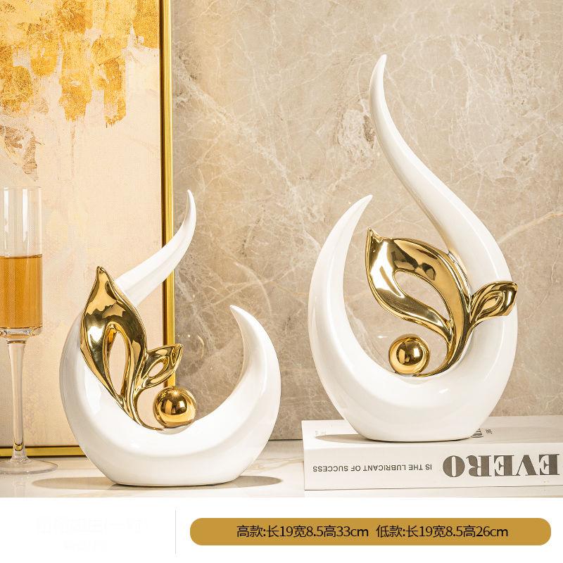 Modern High-end Luxury Ceramic Ornaments Artwork Home Livingroom Porch Figurines Decoration Cabinet Bookshelf Accessories Crafts
