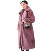 Cappotto invernale da donna in pelliccia sintetica di coniglio, cappotto lungo di lusso, con risvolto largo, soprabito spesso, caldo e di grandi dimensioni, in peluche