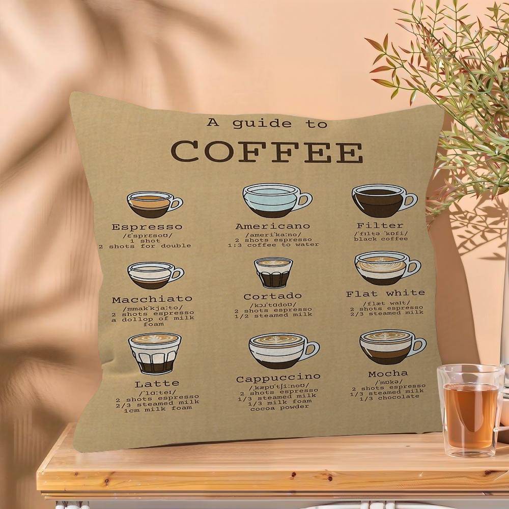 Coffee Guide Pillow Anime Pillow Sofa Bed Head Pillow Cover Cushion Cover Fashion