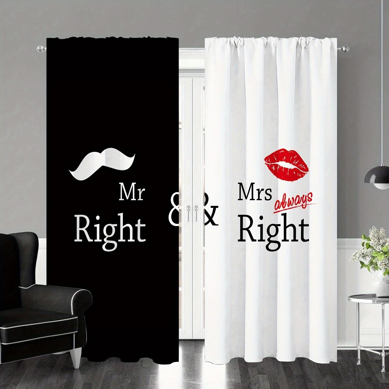 

2-панельные черные и красные шторы Дамы Г-н. Шторы King Queen Шторы для спальни Гостиная Кухня Оконные жалюзи cortinas sa 2x88W220H(CM)&Rod Pocket