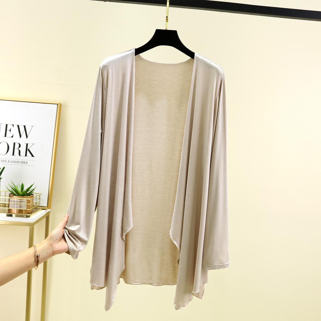 Podzim Léto Ochrana proti slunci Oblečení Ženy Modal Cardigan Dámská Šátek Svrchní oblečení Žena Cardigany s dlouhým rukávem Ženy Tenký kabát