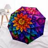 Colorful Mandala Wall Art: Vibrant Floral Decor for Any SpaceUmbrella, Portable 3-Fold Compact Umbrella for Men & Women Gift