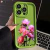 Retro peony Protect Phone Case For iPhone 16 15 Pro Max 14 13 12 11 X XS 15 14 Plus 12 13 Mini Shockproof  Trendy soft  Cover