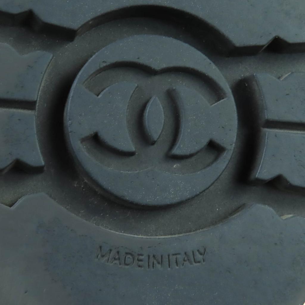 CHANEL short boots black leather Women 38 24A G45833 Used