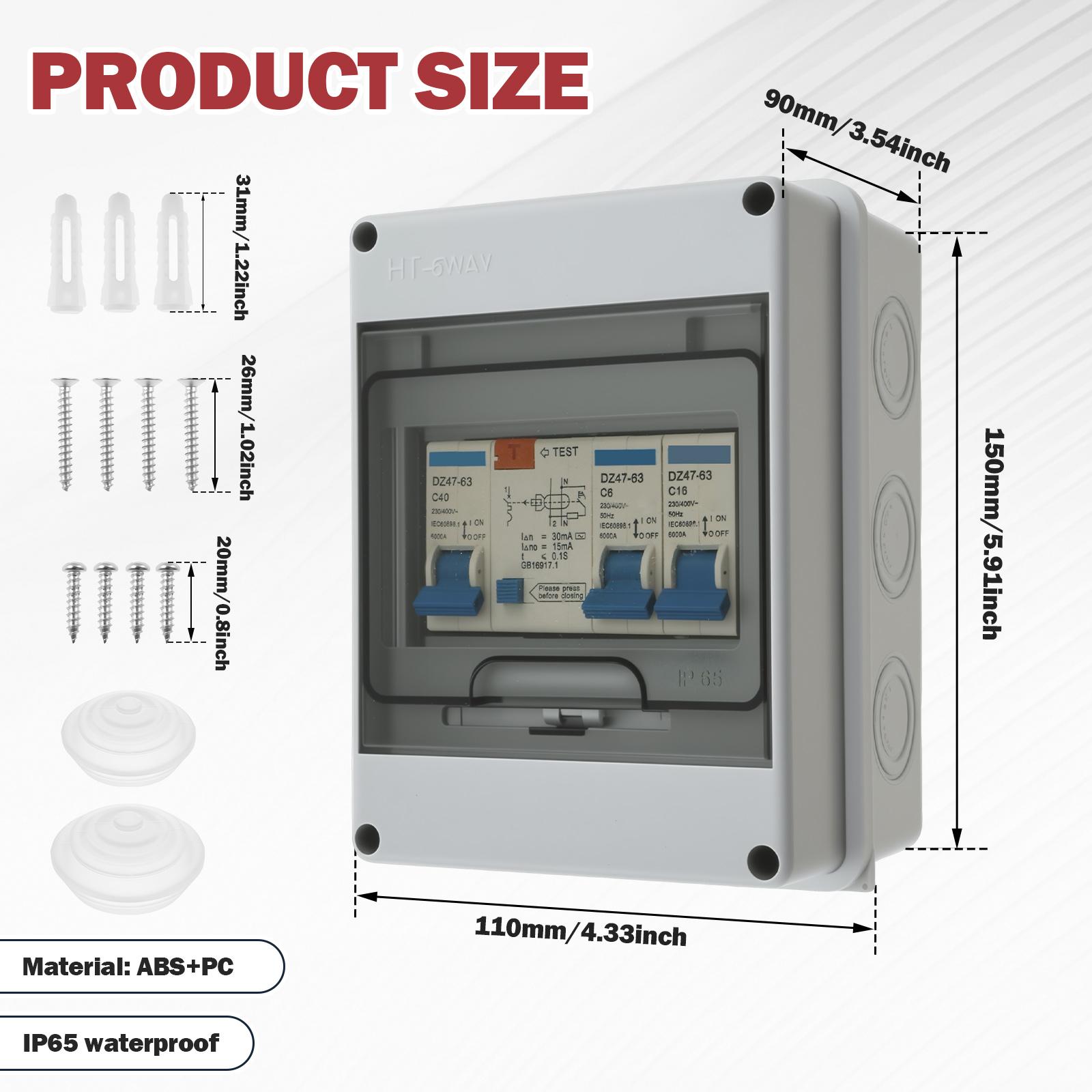 

IP65 Distribution Box for dc Breaker PC /ABS Plastic Outdoor Electrical Junction Box Photovoltaic Comniner Enclosure waterproof білий