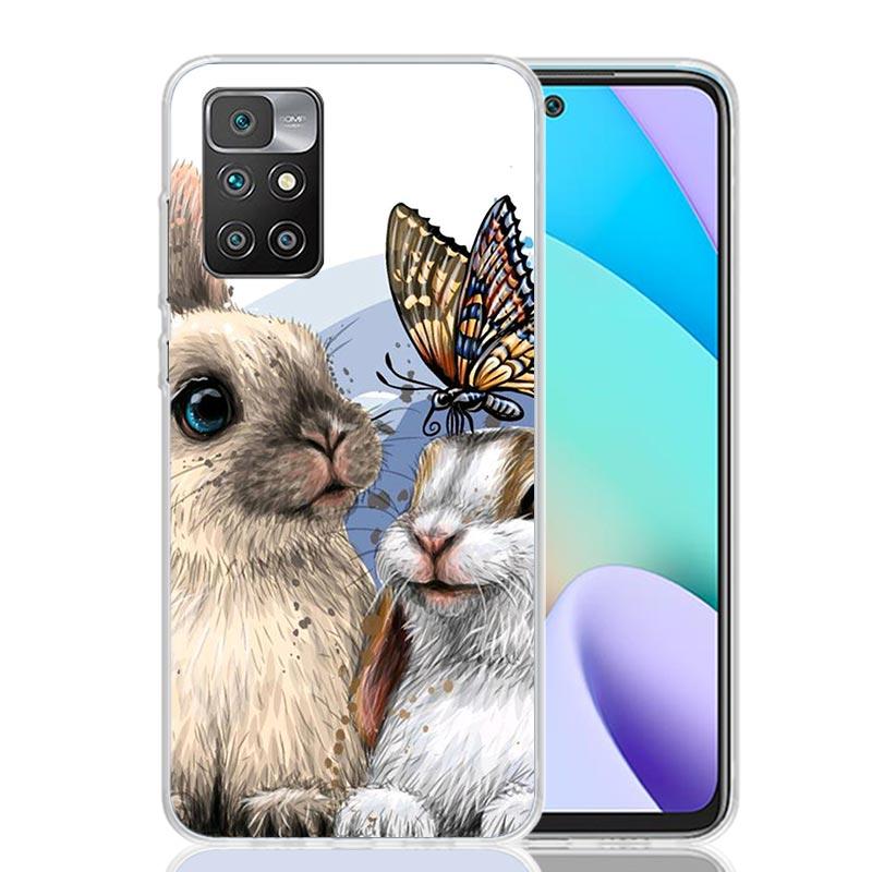 Cute Bunny Baby Rabbits Case Phone Cover for Xiaomi Redmi 13 13C 14C 12 12C 10 10C 10A 9 9C 9A 9T 8 8A 7 7A 6 Pro 6A K70 K60 K40