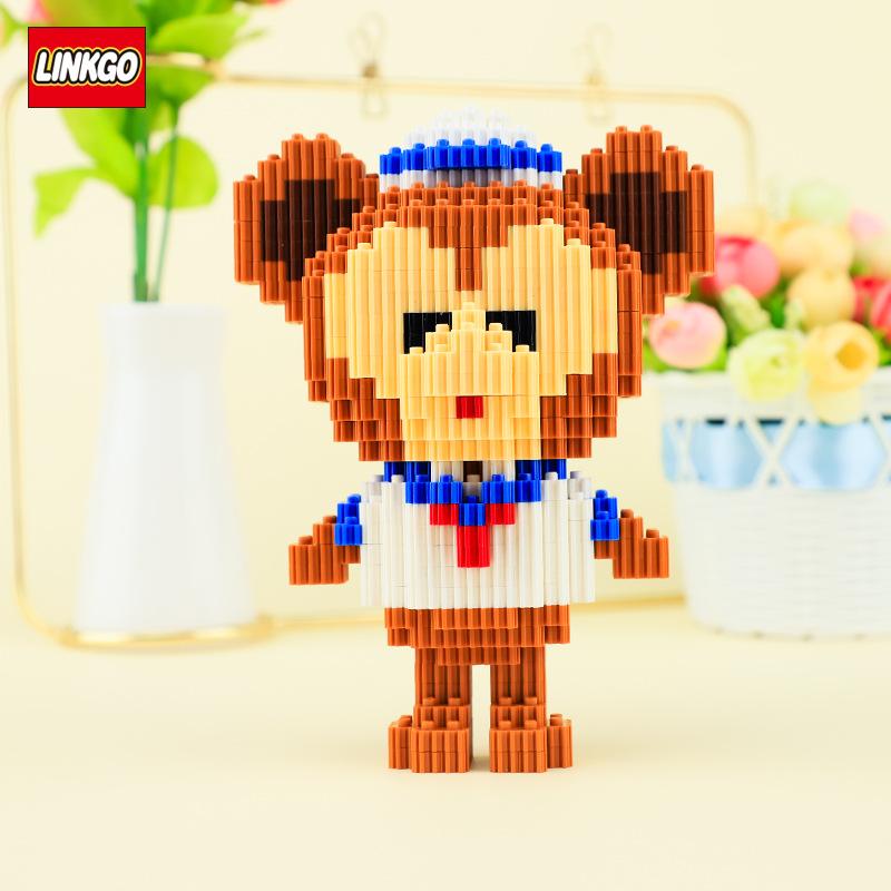 354pcs+ Connection Building Blocks Mickey Mouse Winnie Pooh Donald Daisy Piglet 3D Model Mini Brick Figures For Children Toys