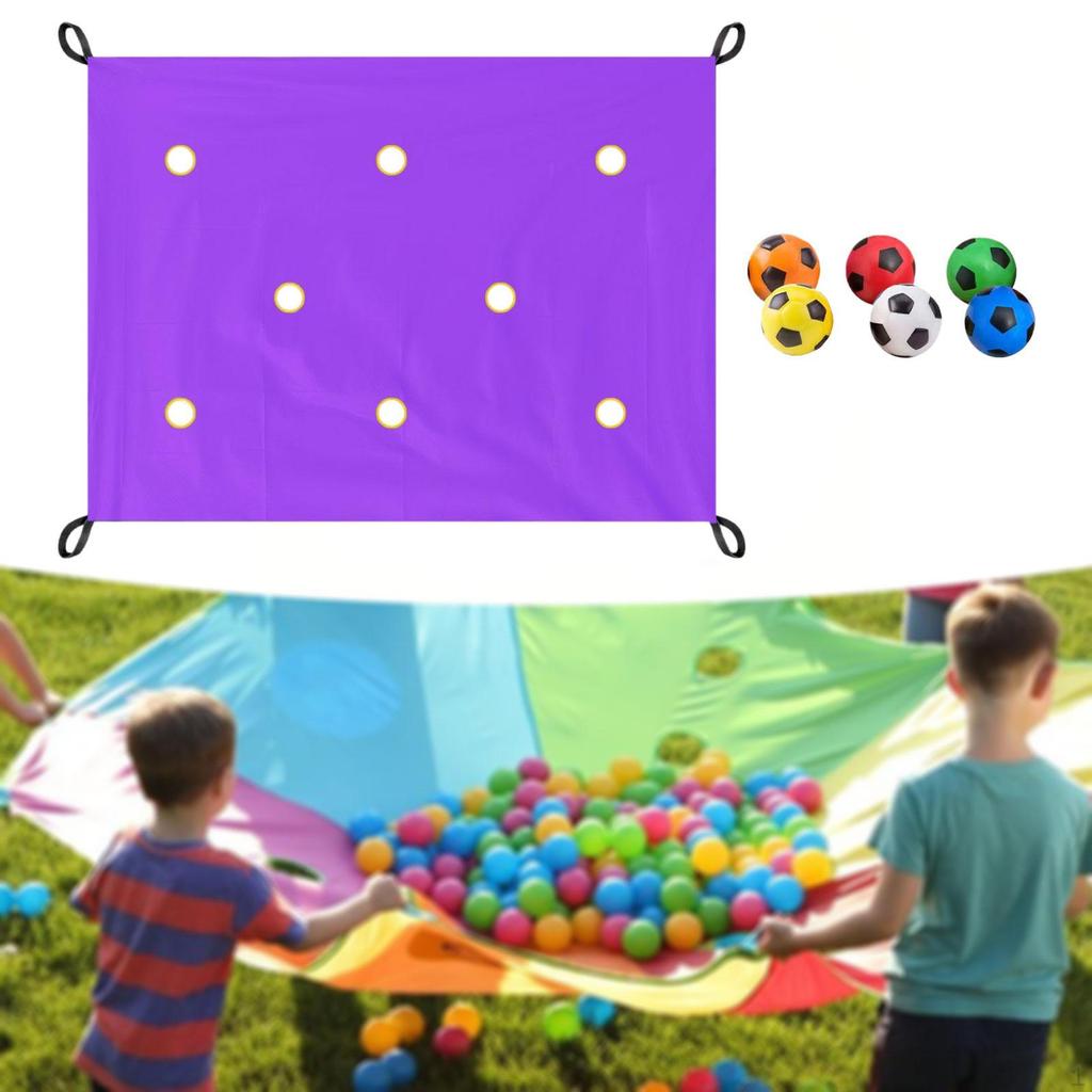 Hole Tarp Team Building Game 6 PU Balls Exercise Activities Learning Fun Games