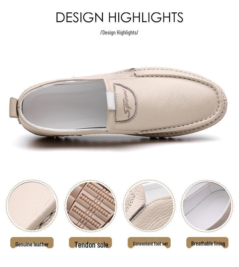 Herren Mokassins aus weichem Leder, Fahrschuhe, rutschfest, Übergröße Freizeitschuhe