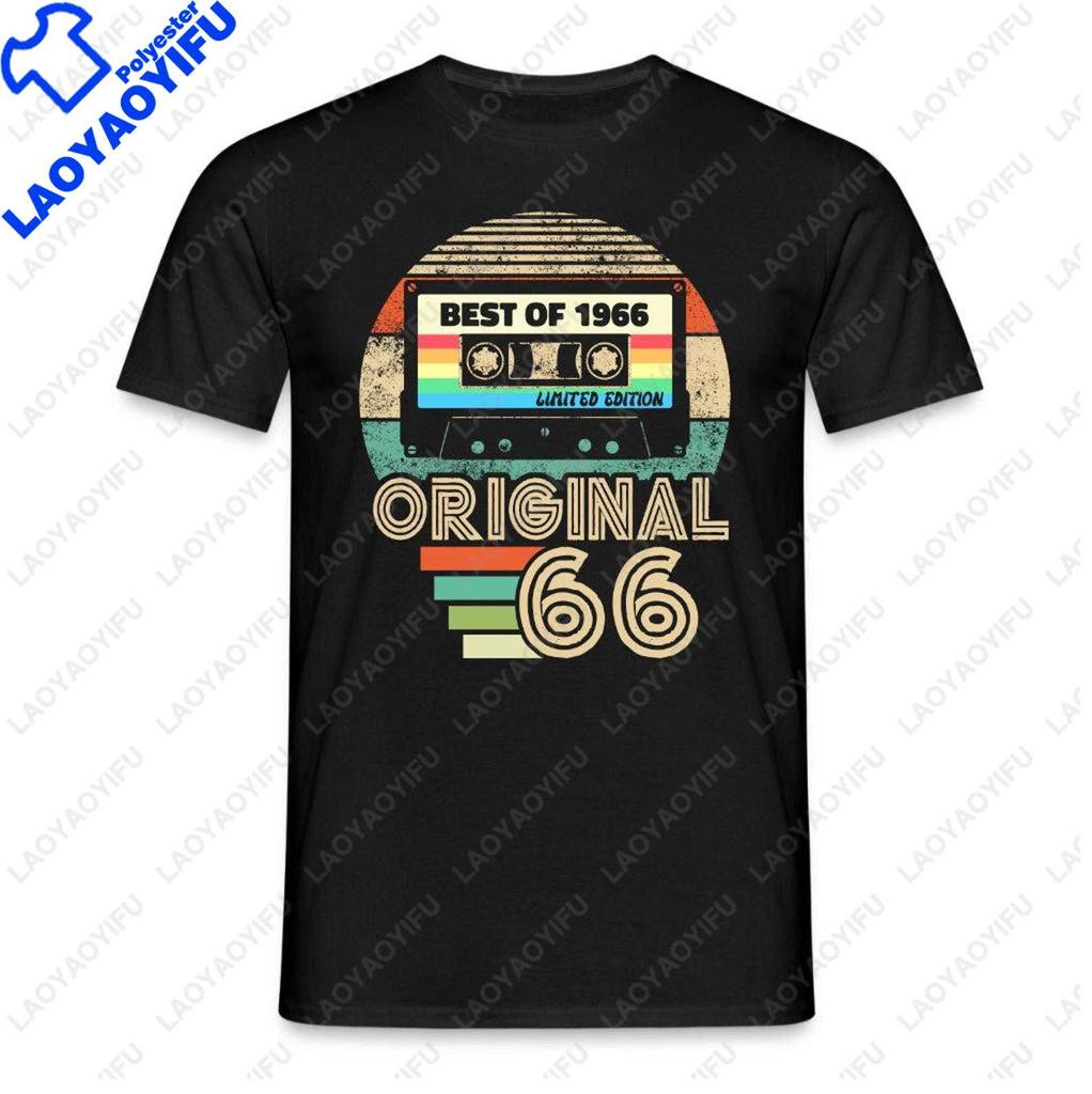 Original 60th Birthday Best of 1966 Limited Edition Retro Audio Tape Tshirt Casual Fashion Loose Harajuku Hip Hop Unisex Unisex Tees