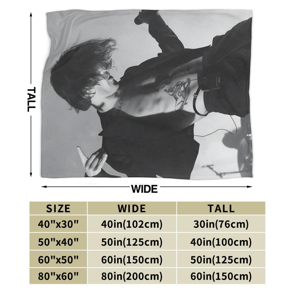 Damiano David Flannel Blankets Autumn Super Soft Throw Blanket for Kids Adult Home Decor Pattern Bedspread Sofa Bed Cover