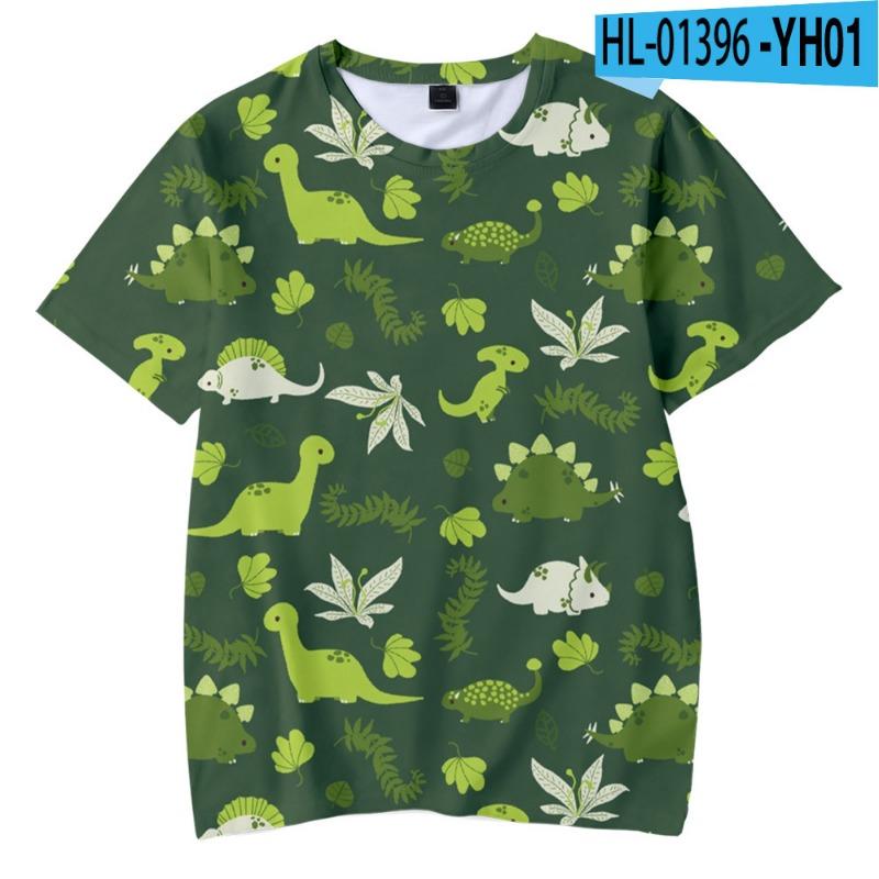 Cartoon Dinosaur Peripheral 3D Printed Adult Loose Short Sleeved T-Shirts Men’s