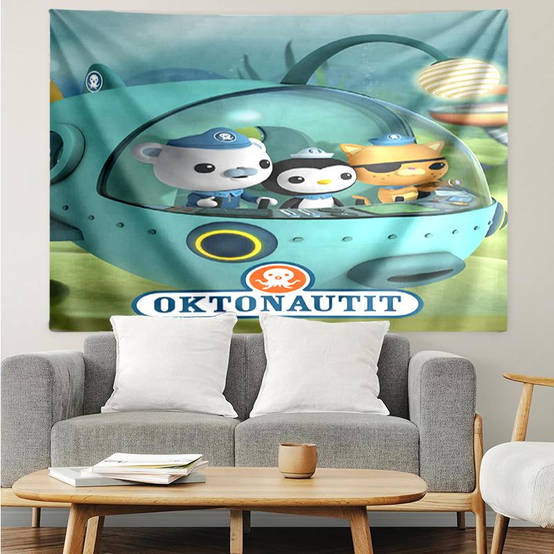 Octonauts Print Tapestry, Backdrop, Easy Setup, Ideal for Bedroom, Office & Living Room, with Aesthetic Wall Hanging Decor.