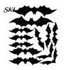 Removable Wall Art for Renters Halloween 3D Stickers, Self-adhesive Peel And Stick PVC Waterproof Easy to Clean Murals Ghost/Bat/Spider Decals