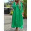 Women's Cotton Linen Long Shirt Dress Casual Fashion Long Sleeve Open Front Midi Dress