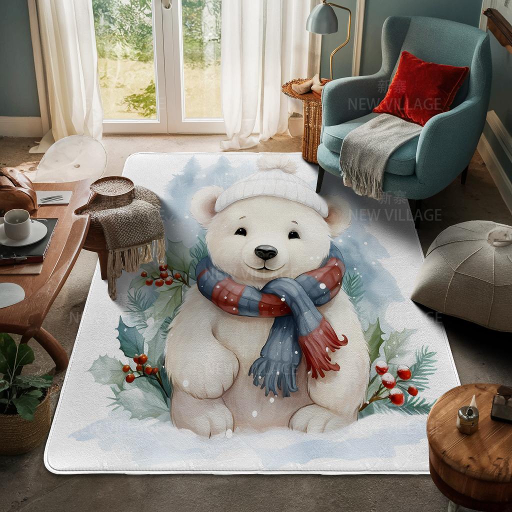Tapete de entrada da casa Tapete de porta de casa Sala de estar Banho Pé banheiro antiderrapante tapetes de absorção de água banho Feliz Natal inverno