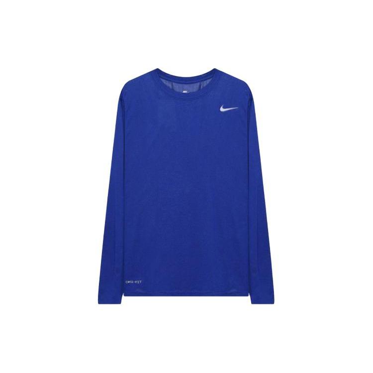

Nike Solid Color Crew Neck Logo Long Sleeve T-Shirt Men Tops Blue 727980-493 S