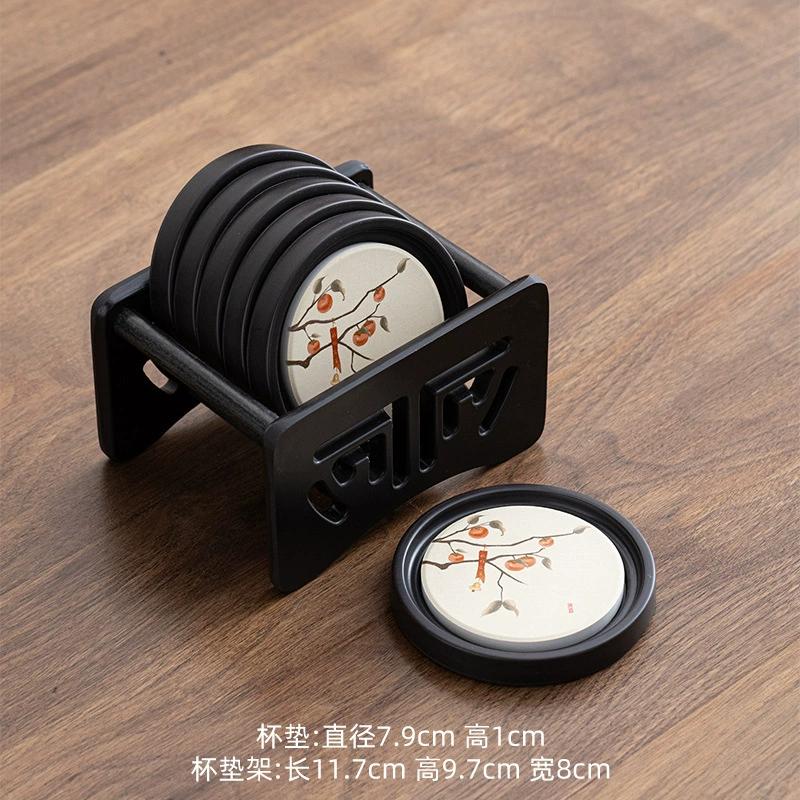 Chinesische Bakelit Wasseraufnahme Teeuntersetzer Hitzebeständige Matten und Rutschfeste Aufbewahrung Kung Fu Teetassenhalter Zubehör