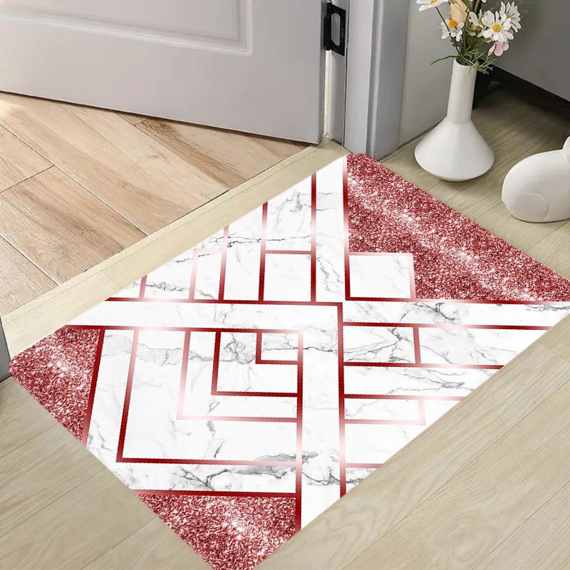 

Marble Gold Glitter Doormat Non Slip Entryway Rug Geometric Marble with Accents Indoor Outdoor Floor Mat for Home Entrance 40x60cm