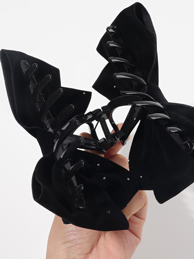 Premium Hair Clips for Women: Bow-knot Claw Clips for Thick and Thin Hair, Big Non-slip Bow Clips In Black