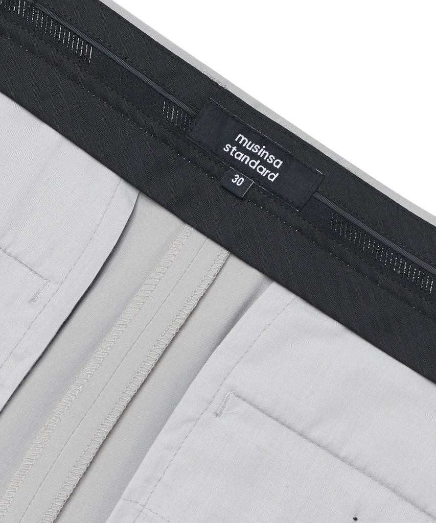 MUSINSA STANDARD [Cooltandard] Semi-Wide Hidden Banding Slacks [Light Gray]