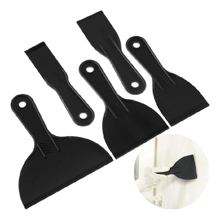 High-Quality Plastic Scrapers for Wall Coverings, Spackle, and Repairs - 6 Piece