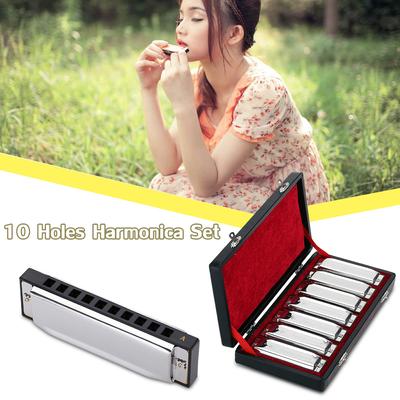 Swan Mundharmonika 10 Löcher Harp Blues Harp Blues Mundharmonika Diatonisch Set 7