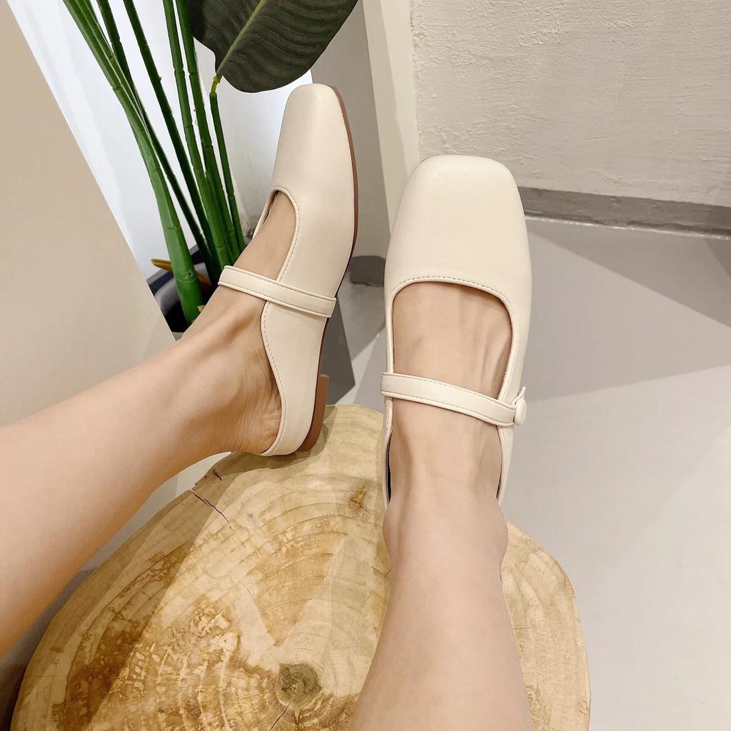 Fashion Flat Shoes for Women 2025 Spring Autumn Mary Janes Shoes Square Toe Shallow Casual Ladies Shoes Women's Plus Size 41-43 loafers