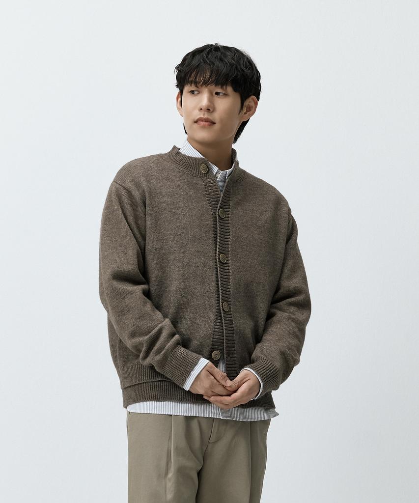 Madmars Double Rib Point Knit Cardigan Brown Mmffmkn-161Br