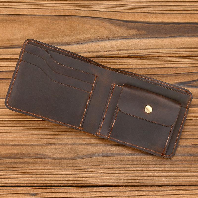 Retro Leather Wallet Genuine Leather Short Coin Purse Card Holder Men's Short Purse Cow Leather Bifold Wallets For Man Male